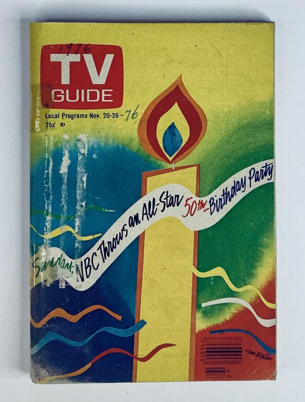 TV Guide Magazine November 20 1976 #1234 All-Star 50th Birthday WA-Baltimore Ed.