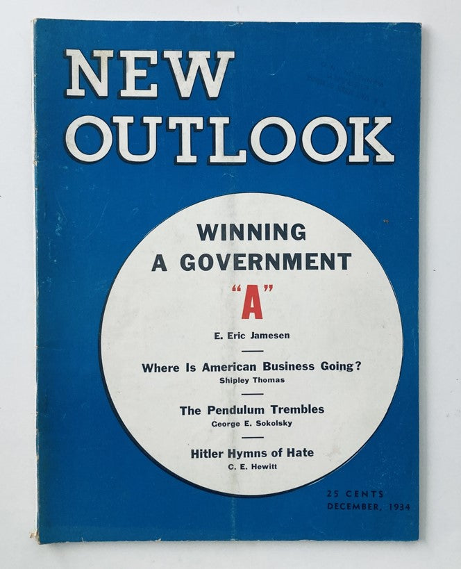 VTG New Outlook Magazine December 1934 Winning a Government "A" No Label