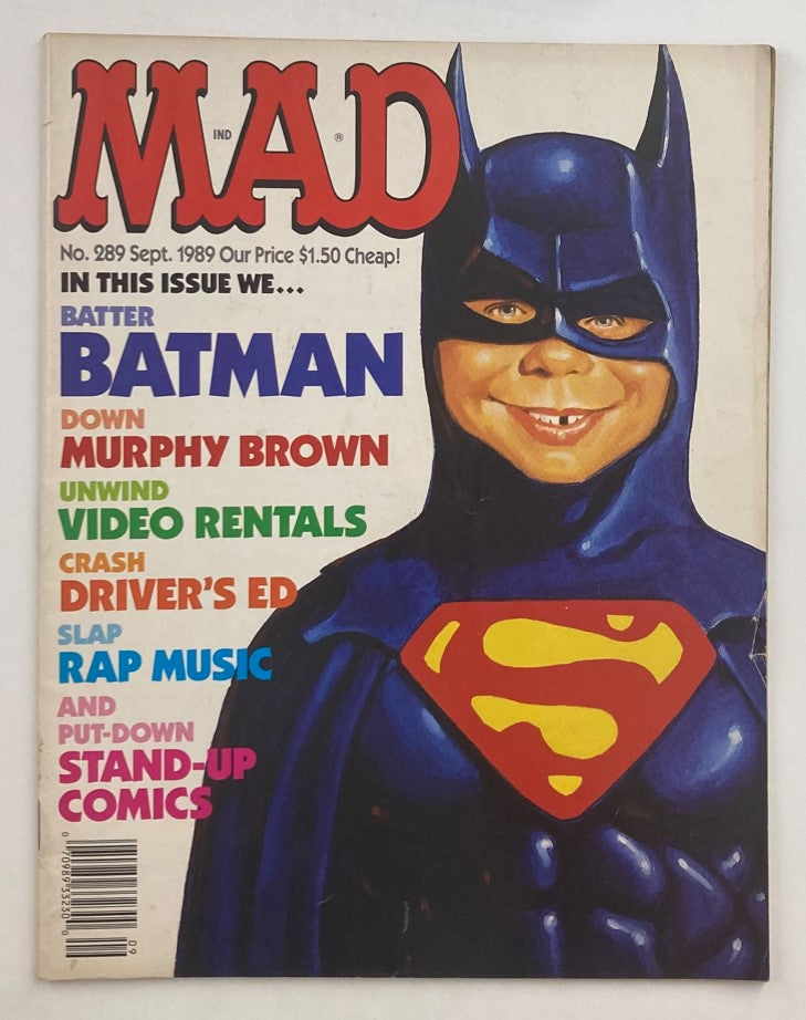 Mad Magazine September 1989 No. 289 Alfred as Batman 4.0 VG Very Good No Label