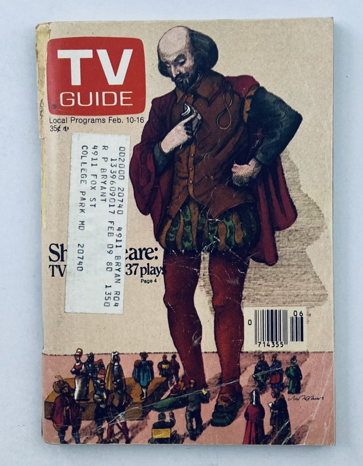 TV Guide Magazine February 10 1979 #1350 William Shakespeare WA-Baltimore Ed.