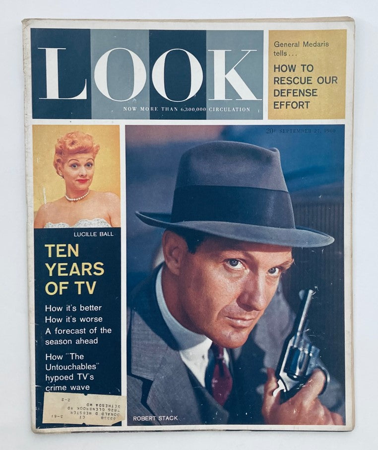 RES* Look Magazine September 27 1960 Vol 24 No. 20 Robert Stack and Lucille Ball