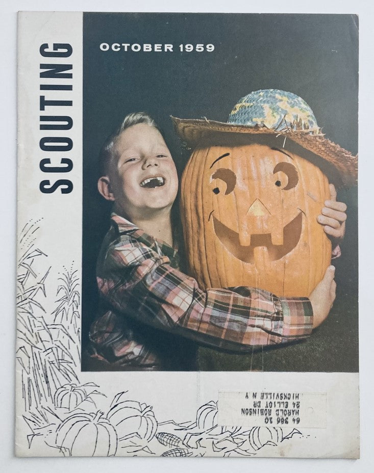 VTG Scouting Magazine October 1959 Vol 47 No. 8 Boy and Jack-o-Lanterns