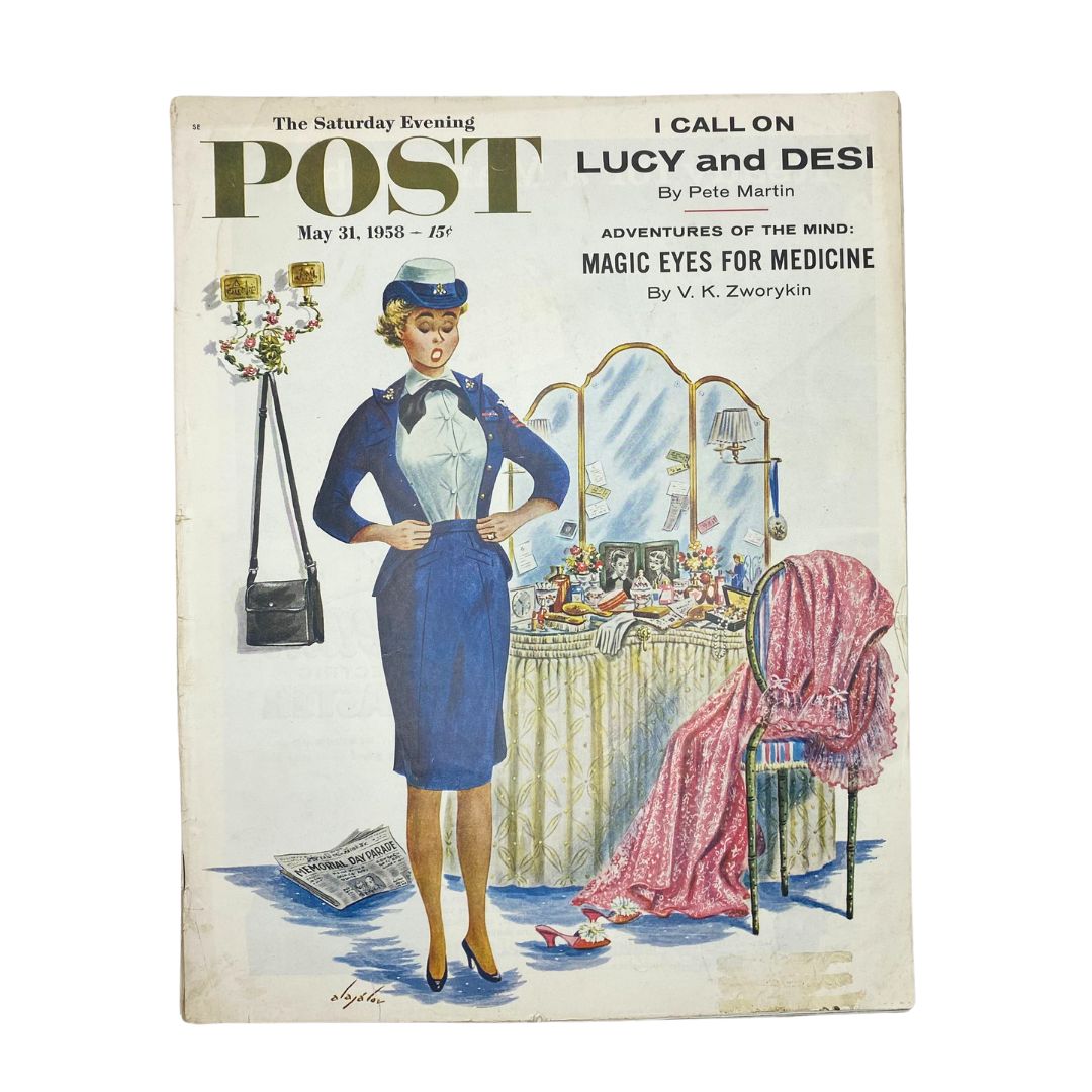 Saturday Evening Post Magazine May 31 1958 Mrs. Pounds - Constantin Alajalov