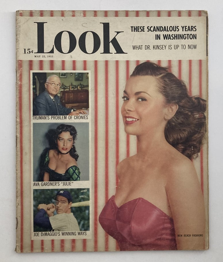 VTG Look Magazine May 22 1951 Vol 15 No. 11 Joe DiMaggio, Ava Gardner No Label