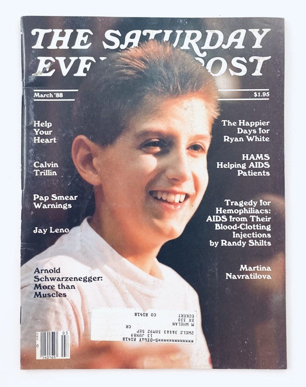 Saturday Evening Post Magazine March 1988 Ryan White Cover by Jeff Atteberry