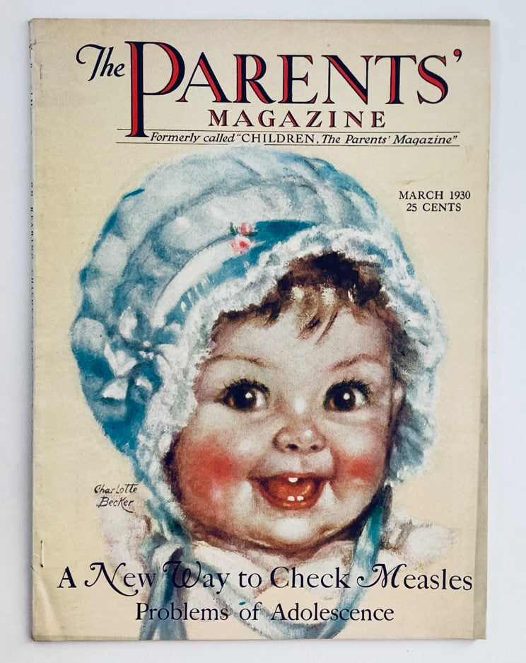 VTG The Parents' Magazine March 1930 A New Way To Check Measles No Label