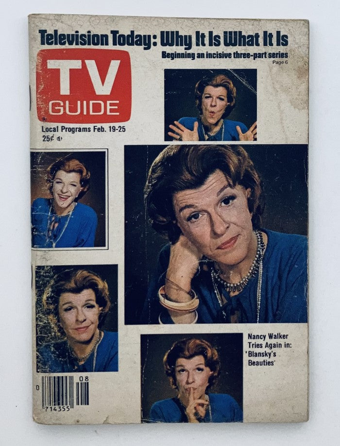 TV Guide Magazine February 19 1977 Nancy Walker PA Metro Ed. No Label