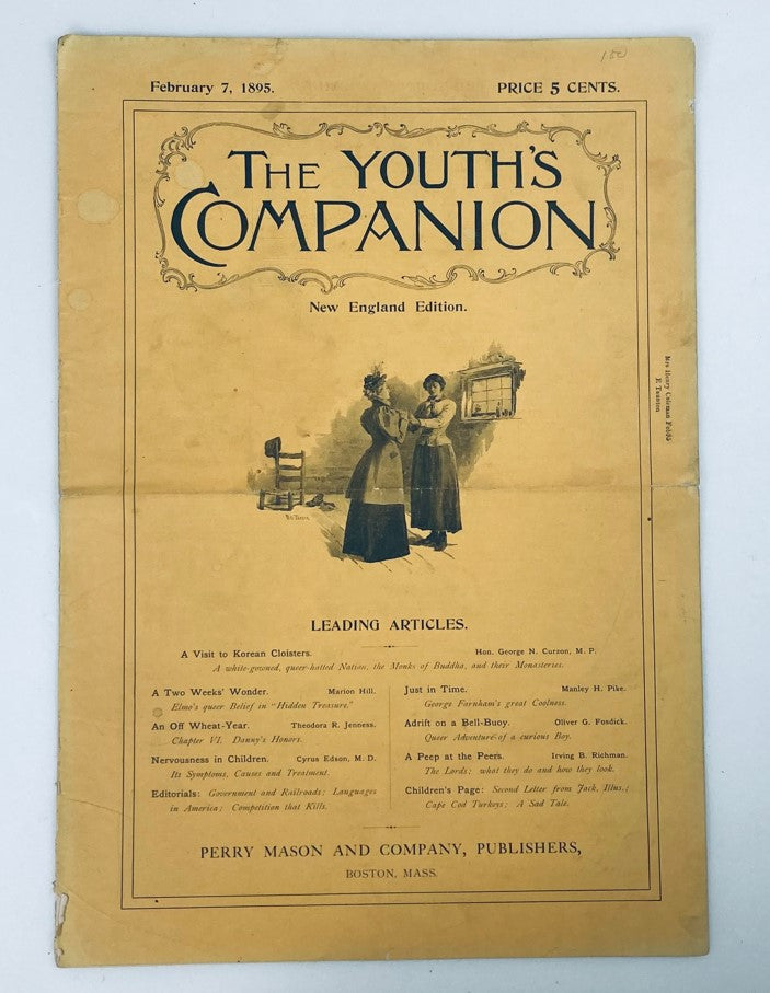 VTG The Youth's Companion Magazine February 7 1895 A Two Weeks' Wonder No Label