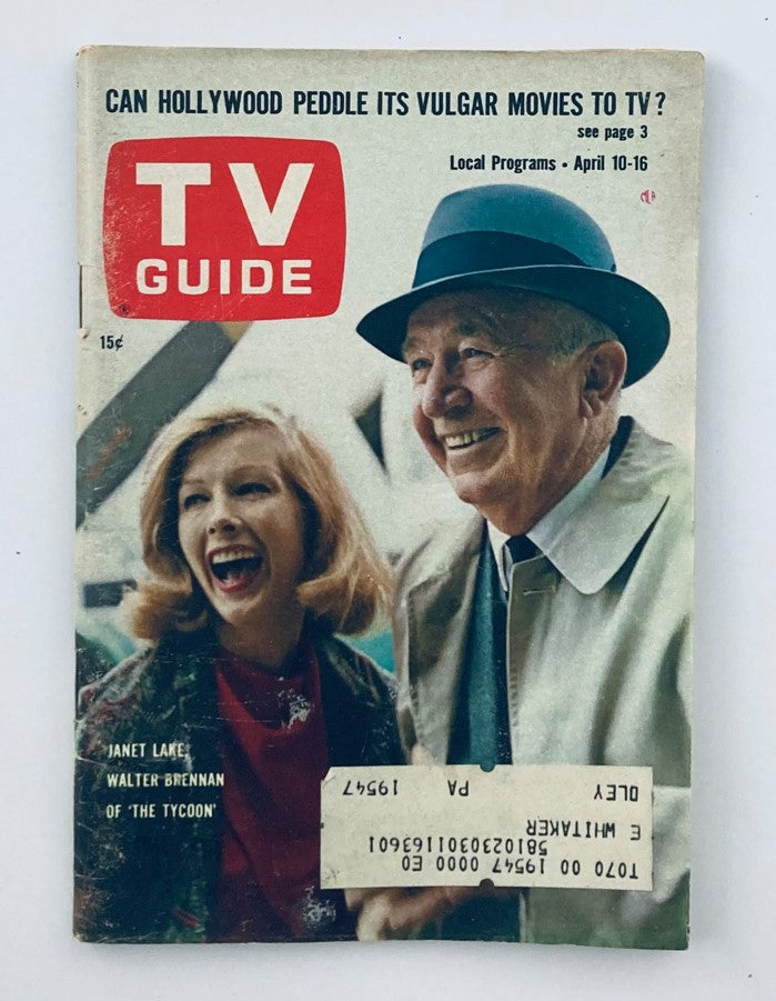 TV Guide Magazine April 10 1965 #628 Janet Lake, Walter Brennan PA Ed. VG