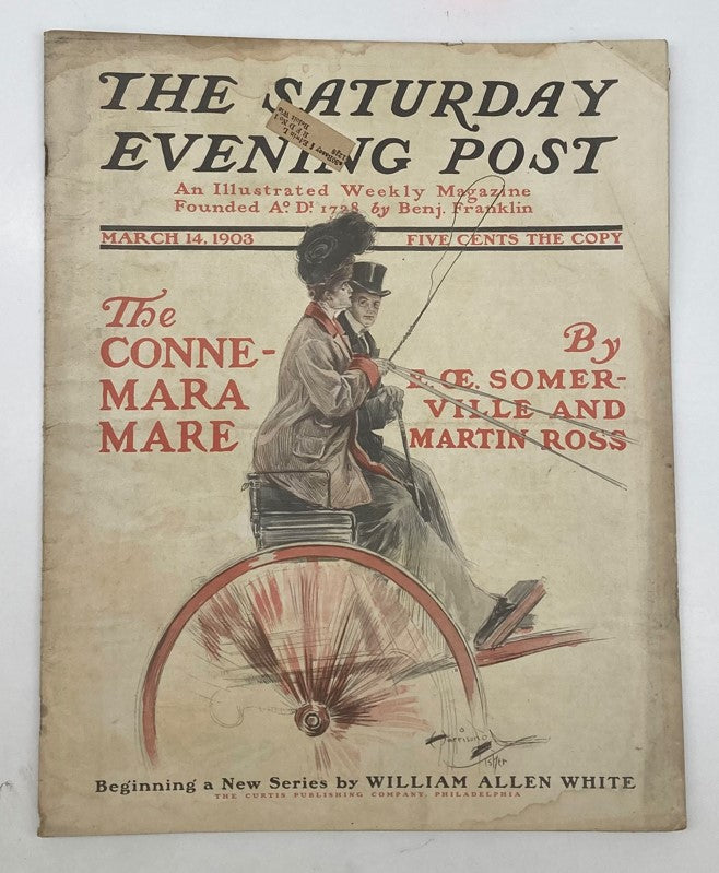 Saturday Evening Post Illustrated Cover March 14 1903 The Conne-Mara Mare