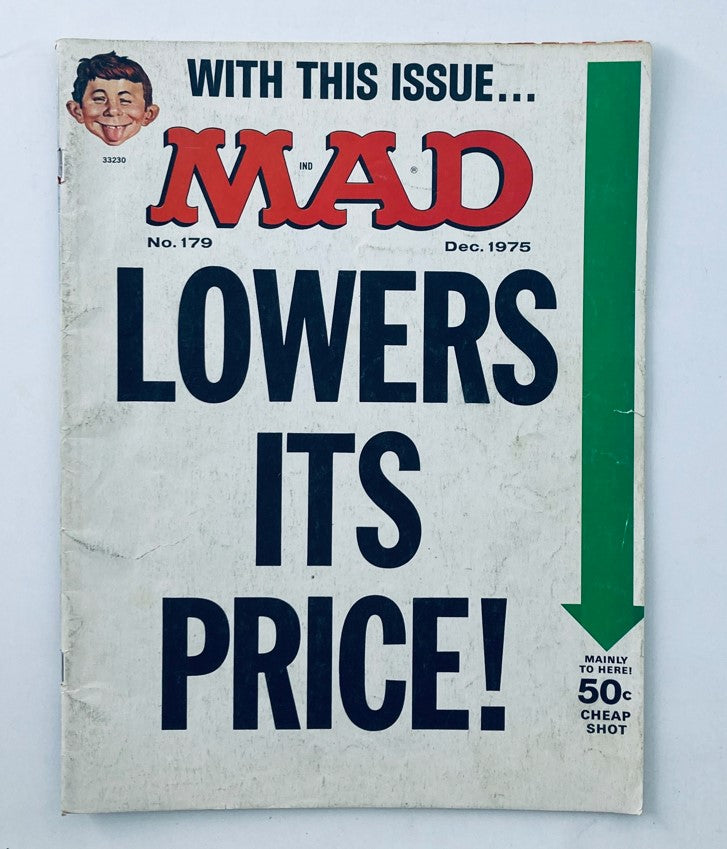 VTG Mad Magazine December 1975 No. 179 Lower Its Price 2.0 GD Good No Label