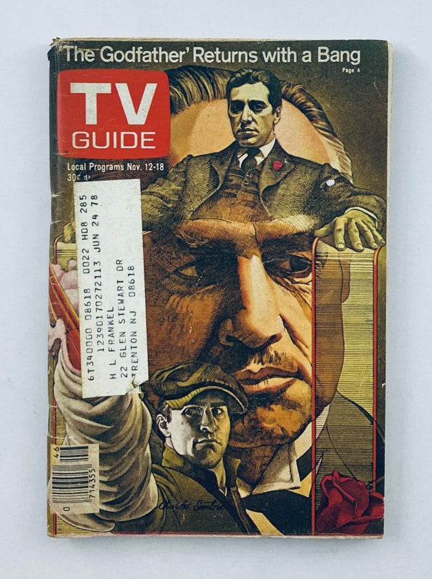 TV Guide Magazine November 12 1977 #1285 Al Pacino, Marlon Brando NJ-PA Ed.