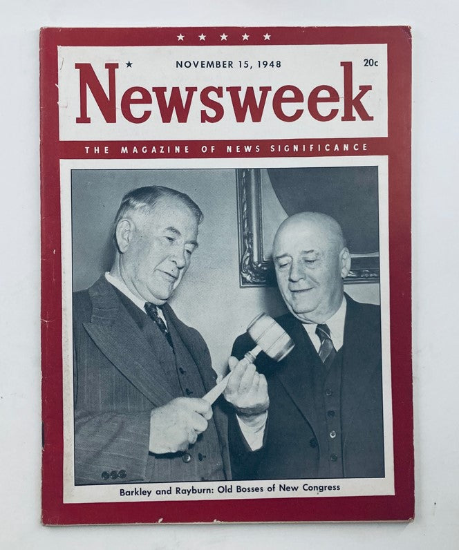 VTG Newsweek Magazine November 15 1948 Alben W. Barkley & Sam Rayburn No Label