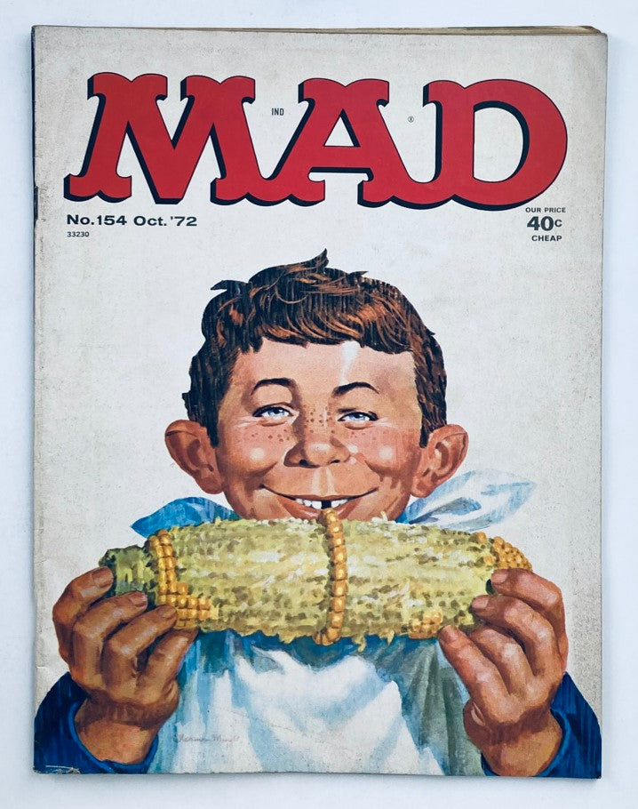 Mad Magazine October 1972 No. 154 The Cowkids Movie 6.0 FN Fine No Label