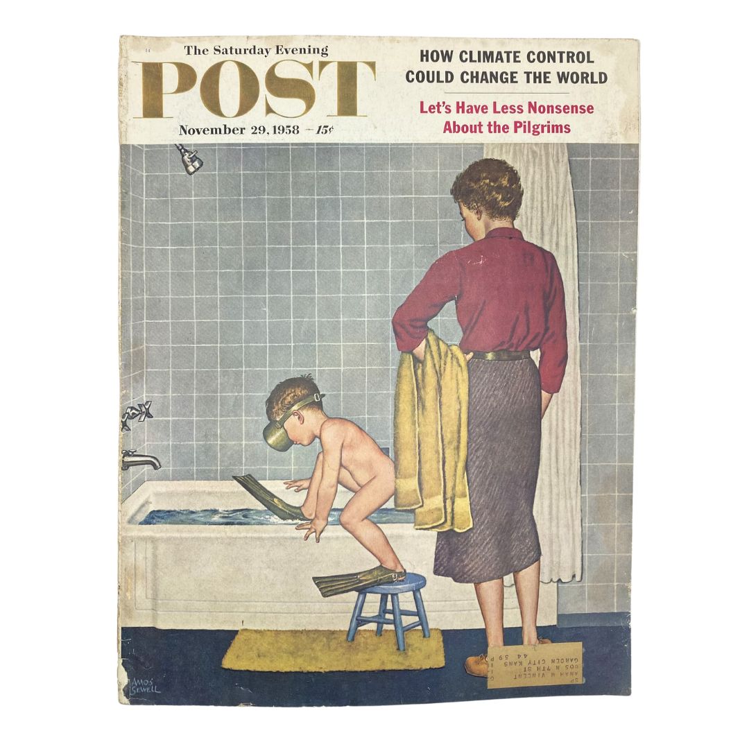 RES* Saturday Evening Post Magazine November 29 1958 Johnny & Mom - Amos Sewell