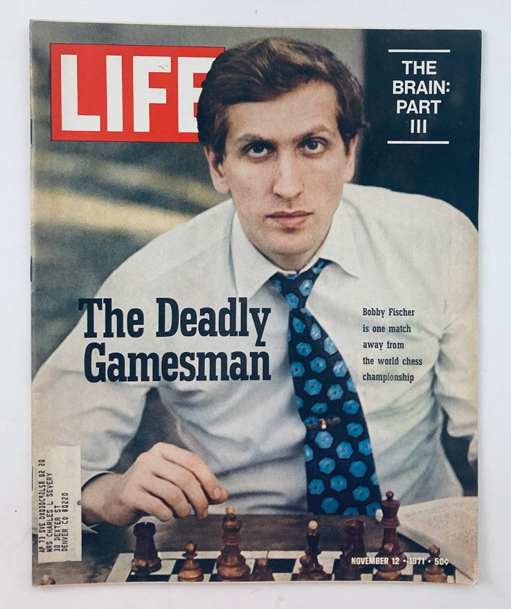 VTG Life Magazine November 12 1971 Chessmaster Bobby Fisher & The Brain VG