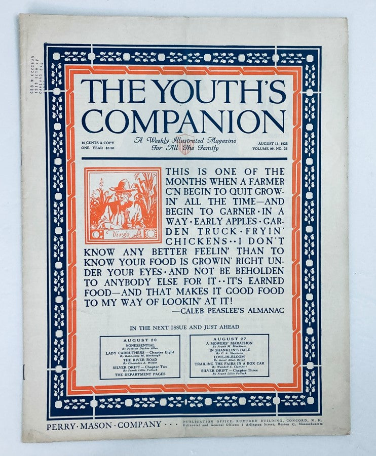 VTG The Youth's Companion Magazine August 13 1925 Vol 99 #33 The Telephone Door