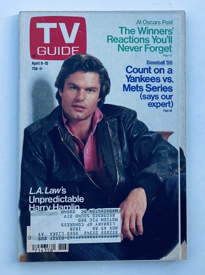 TV Guide Magazine April 9 1988 Harry Hamlin Washington-Baltimore Ed.