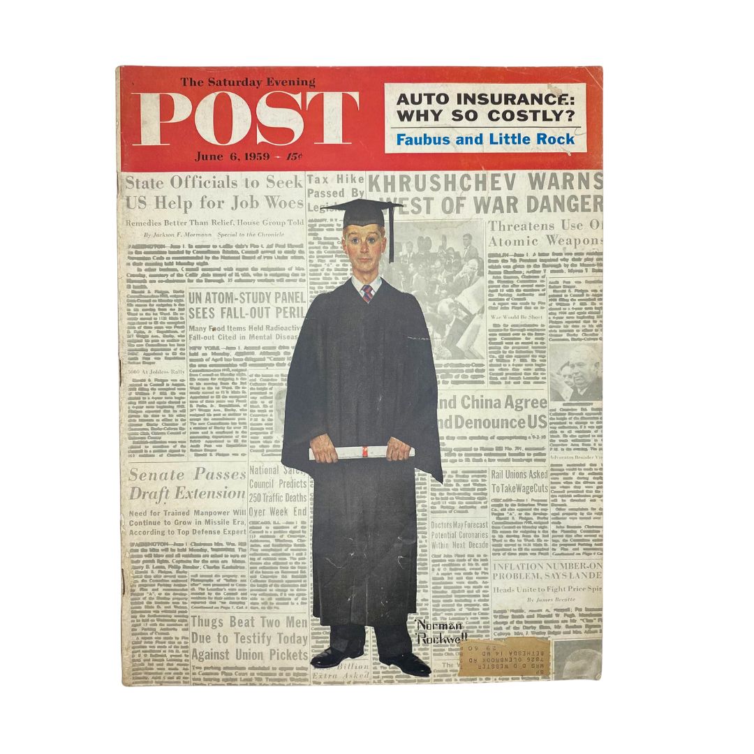 Saturday Evening Post Magazine June 6 1959 College Graduates - Norman Rockwell