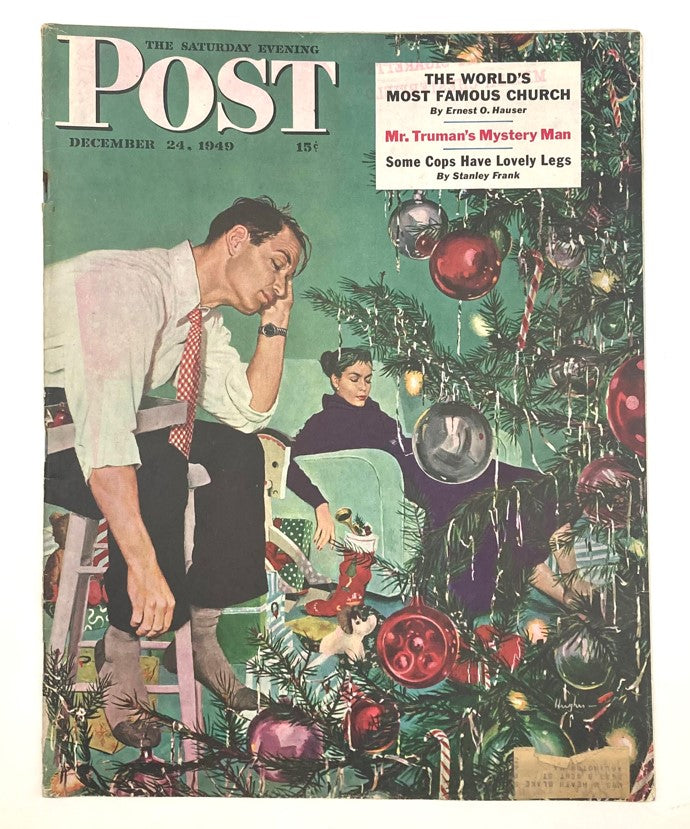 Saturday Evening Post Magazine December 24 1949 Illustrated Cover by Hughes