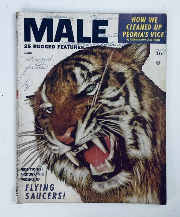 VTG Male Magazine March 1953 Vol 3 No. 3 How We Cleaned Up Peoria Vice No Label