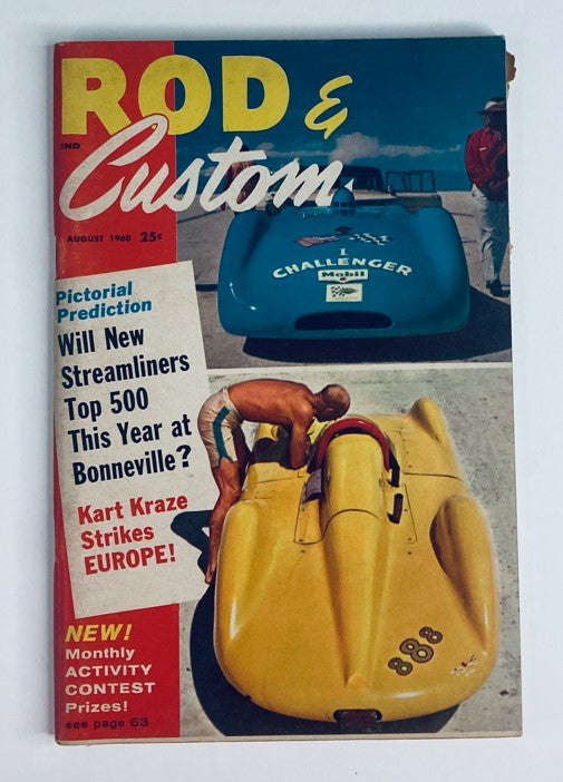 VTG Rod & Custom Magazine August 1960 Kart Kraze Strikes Europe No Label