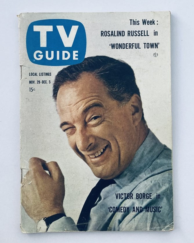 TV Guide Magazine November 29 1958 #296 Victor Borge Georgia Ed. No Label