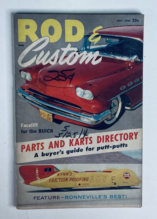 VTG Rod & Custom Magazine July 1959 Parts and Karts Directory No Label