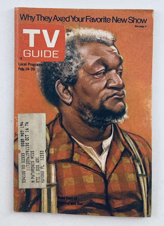 TV Guide Magazine February 14 1976 #1194 Redd Foxx Northern FL Ed.