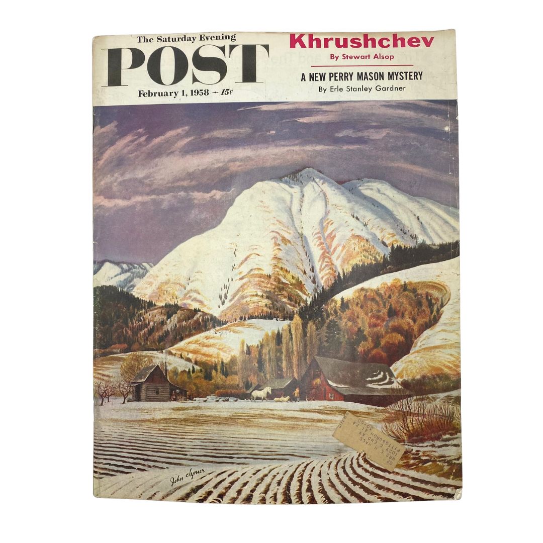 Saturday Evening Post Magazine February 1 1958 Goodfurrow's Acres - John Clymer