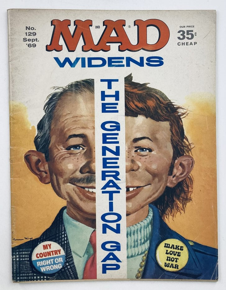 Mad Magazine September 1969 No. 129 The Generation Gap 6.0 FN Fine No Label