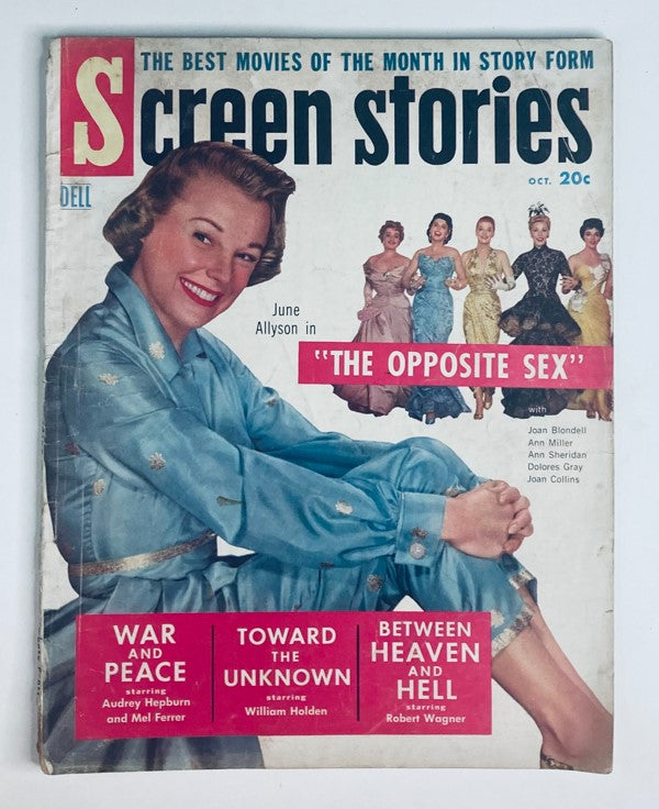 VTG Screen Stories Magazine October 1956 Vol 55 No. 10 June Allyson No Label