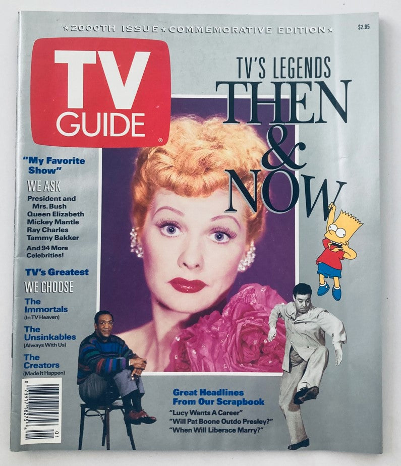 TV Guide Magazine 1991 Lucy Ball 2000th Issue Commemorative Ed. No Label