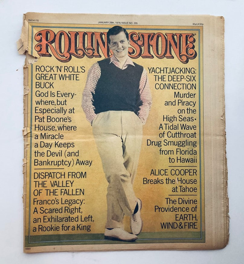 VTG Rolling Stone Magazine January 29 1976 Issue 205 Pat Boone Cover No Label