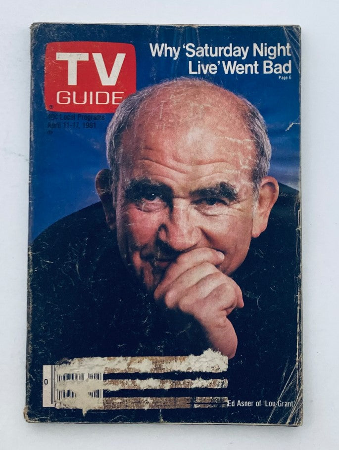 TV Guide Magazine April 11 1981 Ed Asner Johnstown-Altoona Ed.