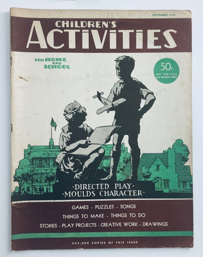 Children's Activities for Home and School November 1942 A Page of Fun No Label