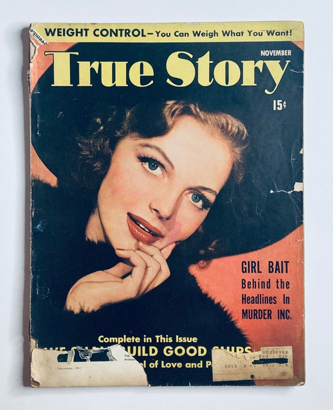 VTG True Story Magazine November 1941 Vol 45 No. 4 Elyse Knox Girl Bait