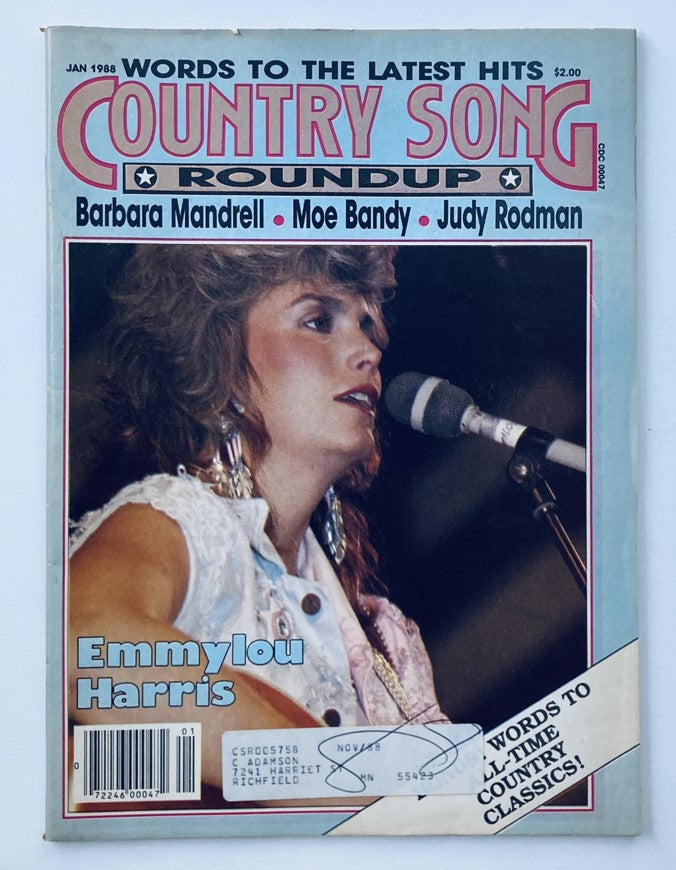 VTG Country Song Roundup Magazine January 1988 Emmylou Harris & Moe Bandy