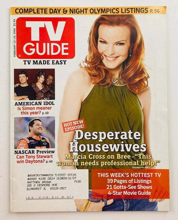 TV Guide Magazine February 13 2006 Marcia Cross Eastern Central Loc. Ed.