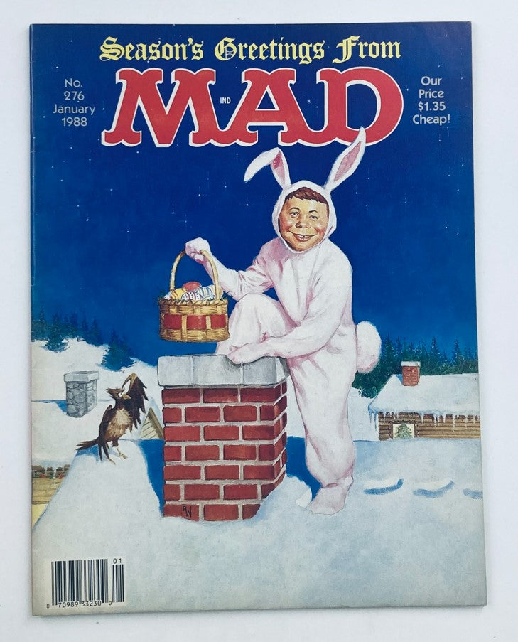 Mad Magazine January 1988 No. 276 Easter Bunny Alfred 6.0 FN Fine No Label