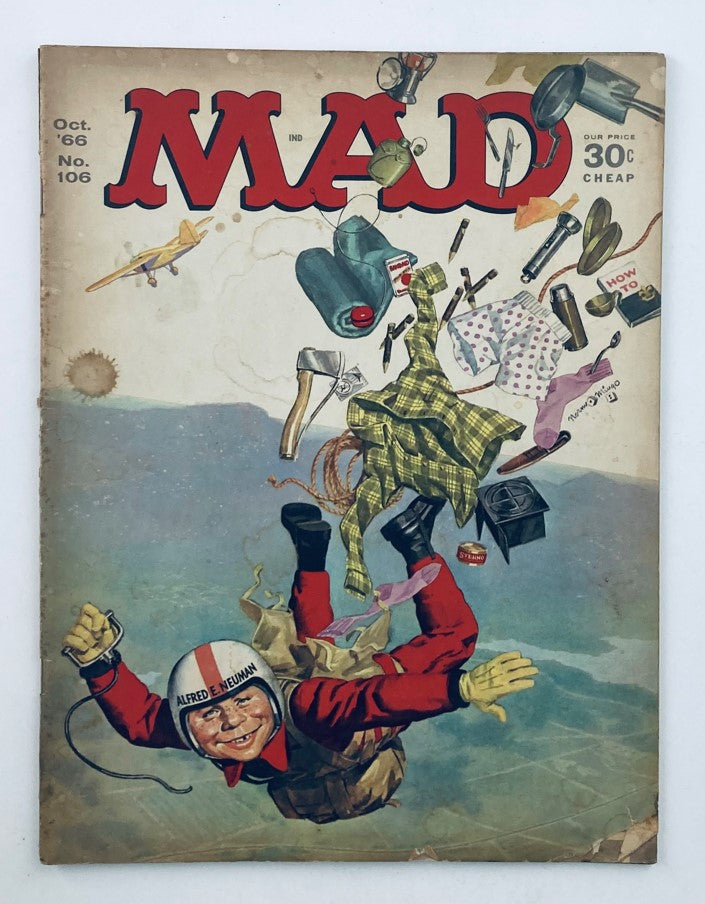 Mad Magazine October 1966 No. 106 Air Travel Primer 4.0 VG Very Good No Label