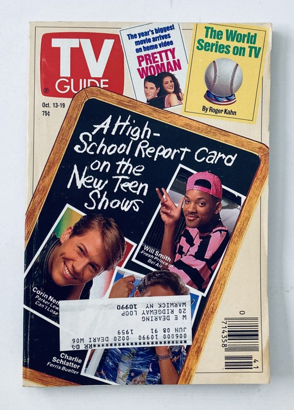 TV Guide Magazine October 13 1990 Will Smith and Charlie Schlatter NY Metro Ed.