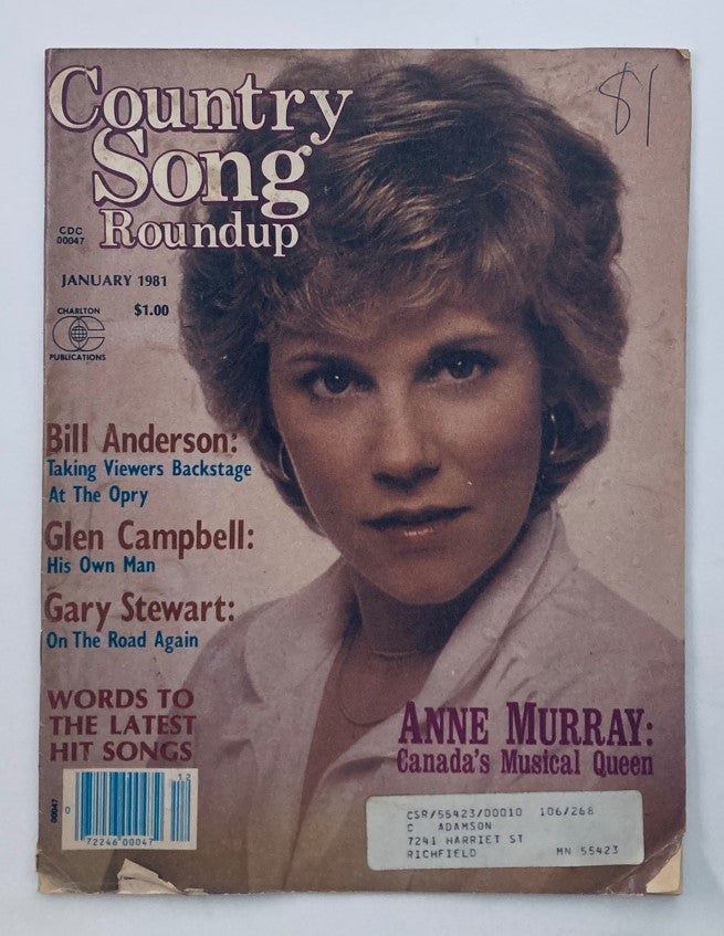 VTG Country Song Roundup Magazine January 1981 Anne Murray Musical Queen