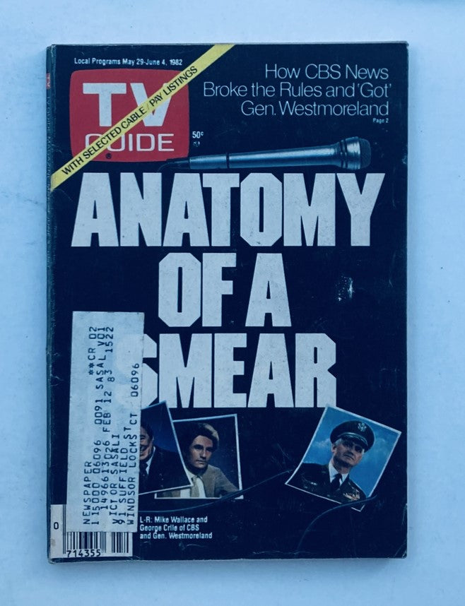 TV Guide Magazine May 29 1982 Mike Wallce, George Crile Hartford-New Haven Ed.