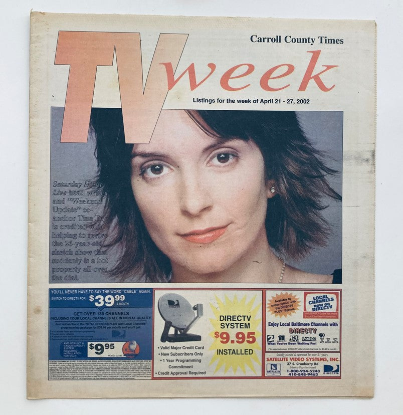 TV Week Magazine April 21 2002 Saturday Night Live Co-Anchor Tina Fey No Label