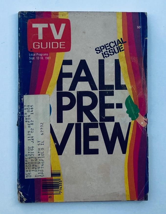 TV Guide Magazine September 12 1981 Fall Preview Special Eastern IL Ed.