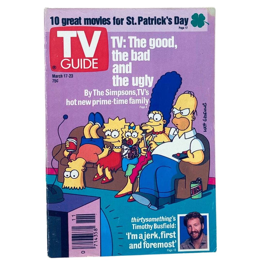 TV Guide Magazine March 17 1990 The Simpsons Toledo-Lima Ed. No Label