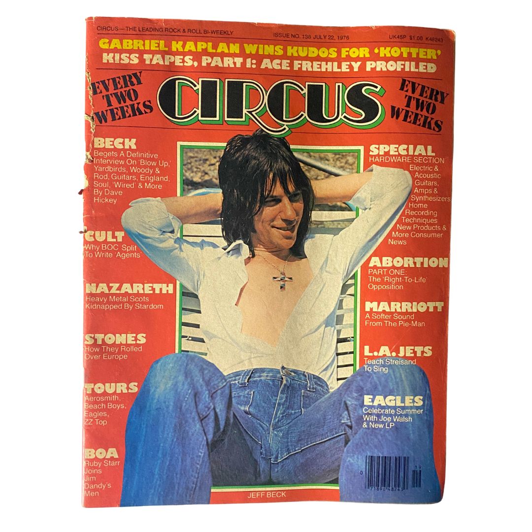 VTG Circus Magazine July 22 1976 Jeff Beck GD Interior No Label