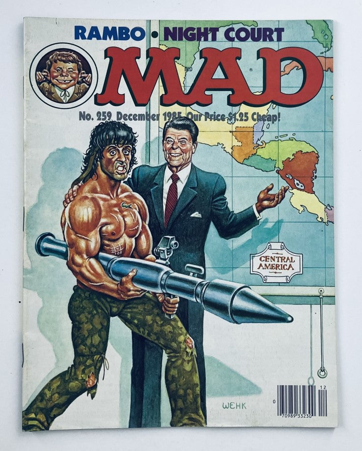 Mad Magazine December 1985 No. 259 Ronald Reagan & Rocky 6.0 FN Fine No Label