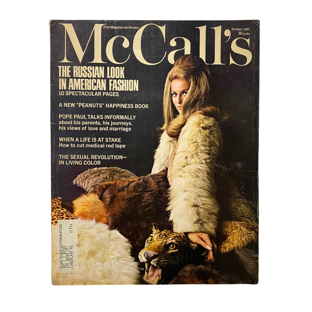 VTG McCall's Magazine October 1967 Cover Photograph of Samantha Jones